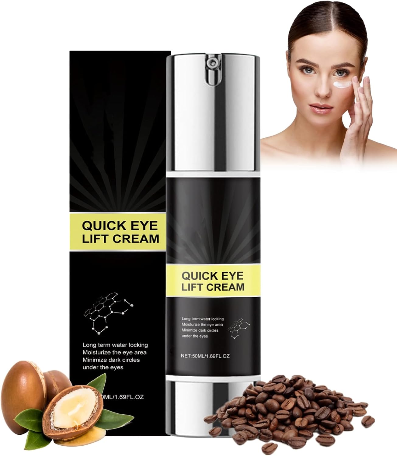 Eye Cream anti Aging - Jojoba Oil & Caffeine Eye Cream - Eye Cream for Dark Circles and Puffy Eyes