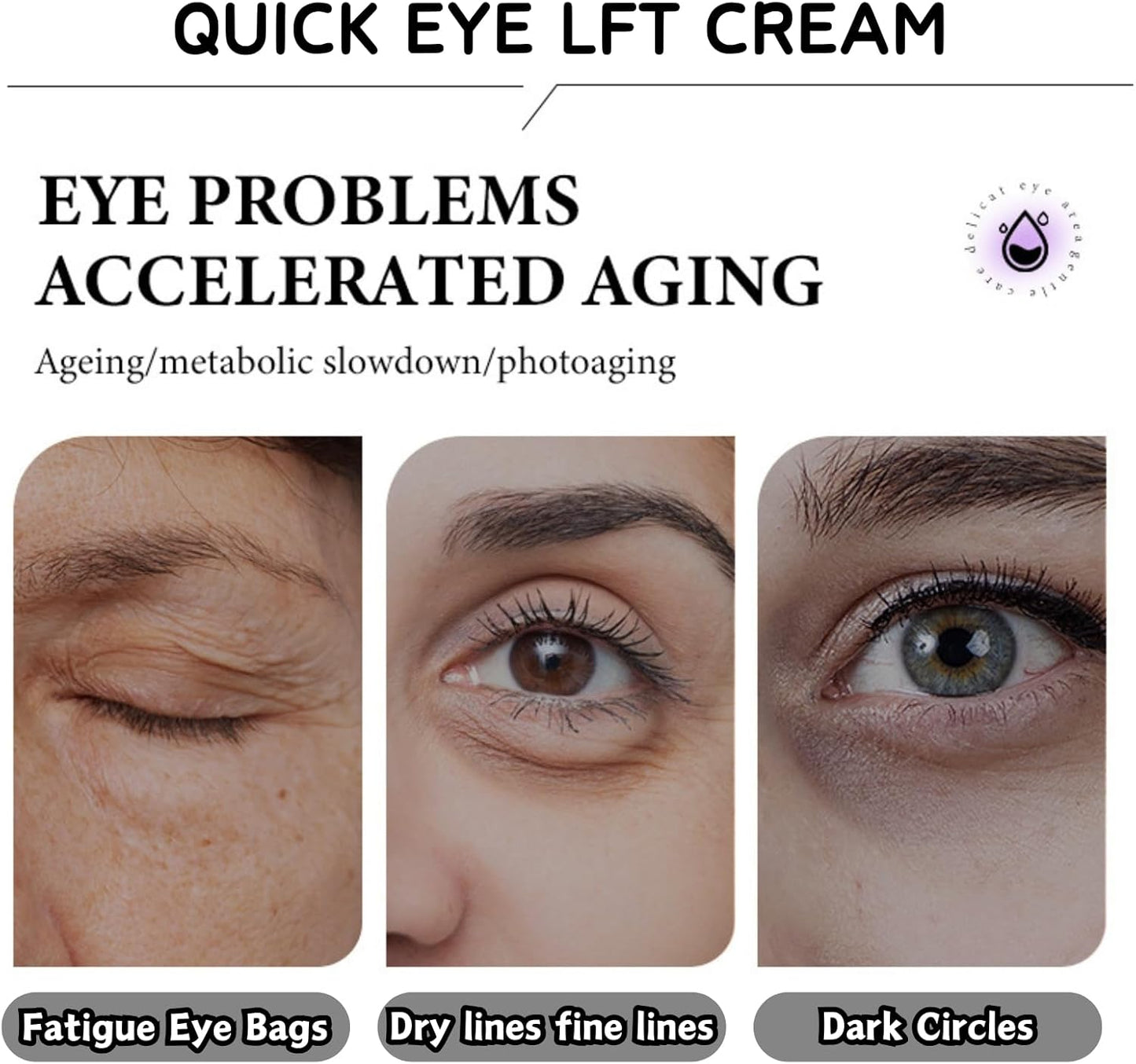 Eye Cream anti Aging - Jojoba Oil & Caffeine Eye Cream - Eye Cream for Dark Circles and Puffy Eyes