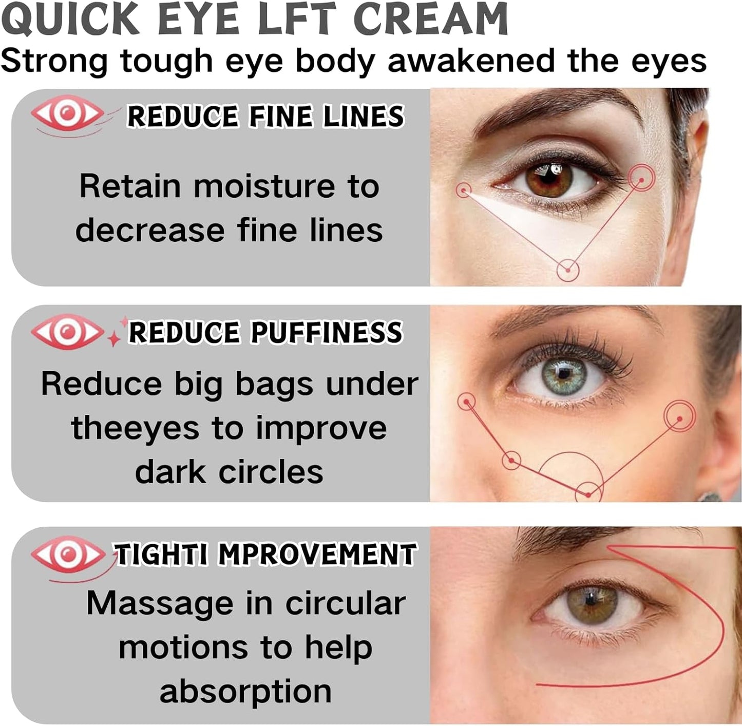 Eye Cream anti Aging - Jojoba Oil & Caffeine Eye Cream - Eye Cream for Dark Circles and Puffy Eyes