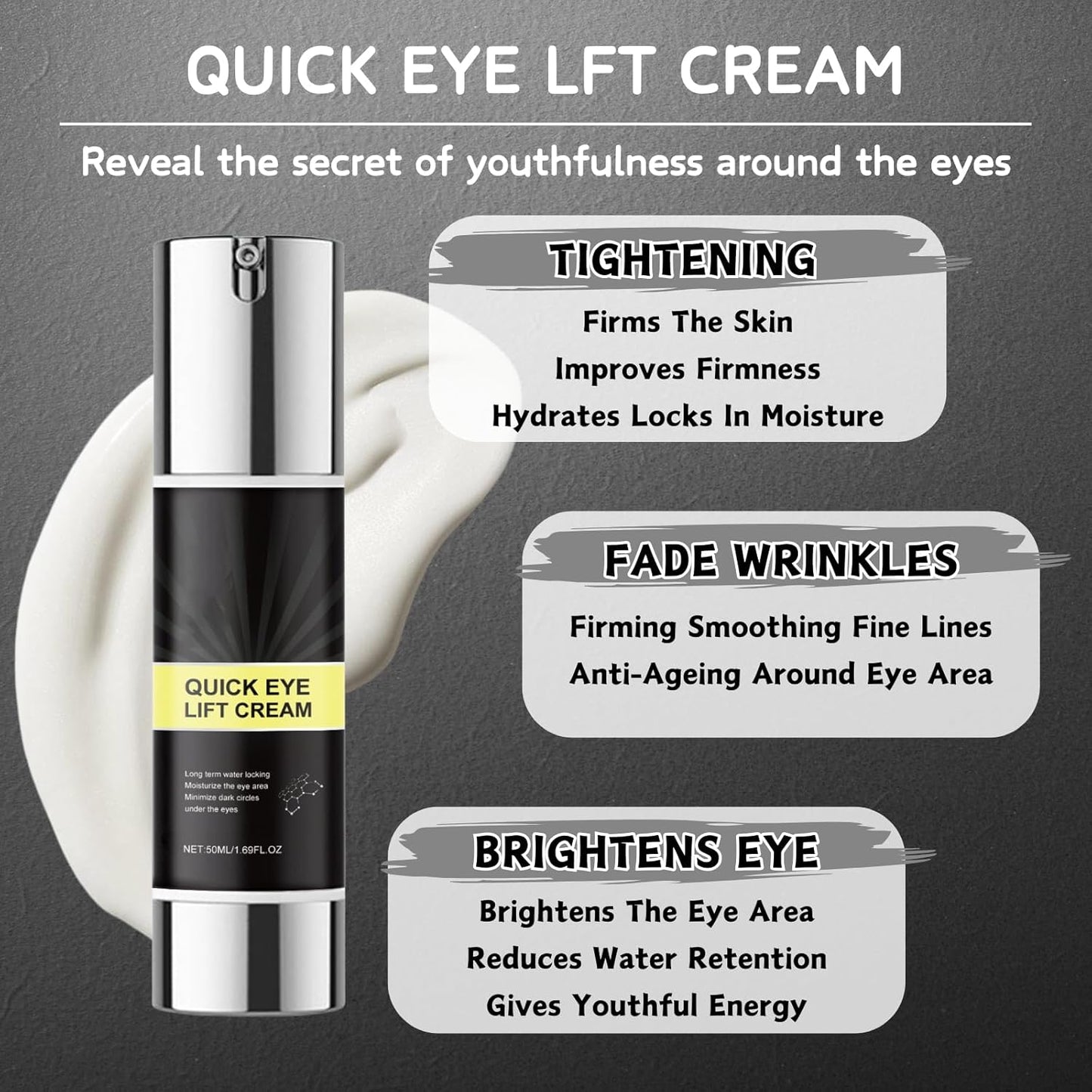 Eye Cream anti Aging - Jojoba Oil & Caffeine Eye Cream - Eye Cream for Dark Circles and Puffy Eyes