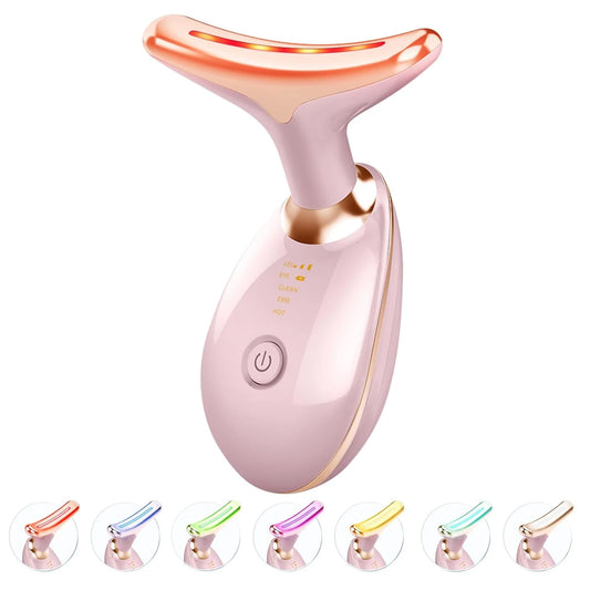 Facial Massager 7 Color LED Light Skin Tightening Beauty Device Face and Neck Massager Facial Massager Facial and Neck Massager